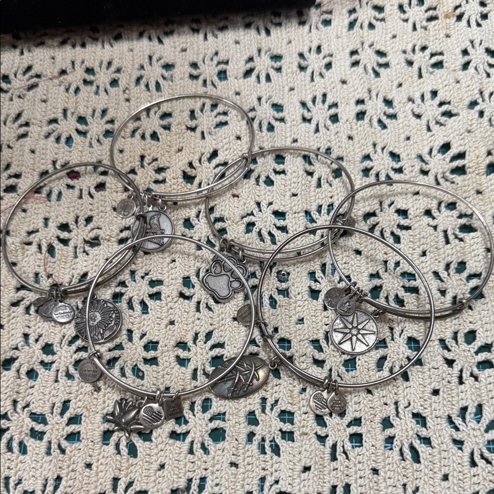 Alex and Ani Silver Charm Bracelet Set